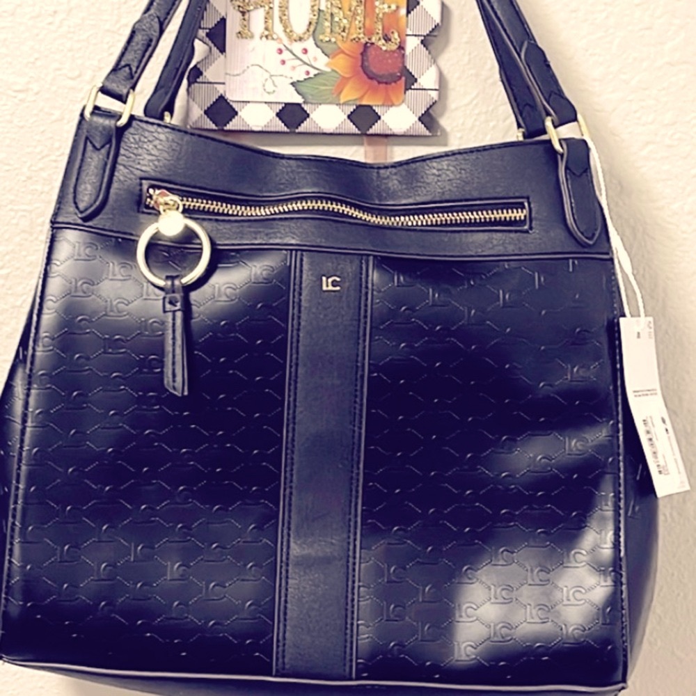 Iconic liz claiborne black embossed leather Morgan Bag BNWT